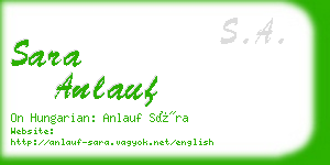 sara anlauf business card